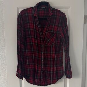 Topshop Red and Black Flannel Shirt